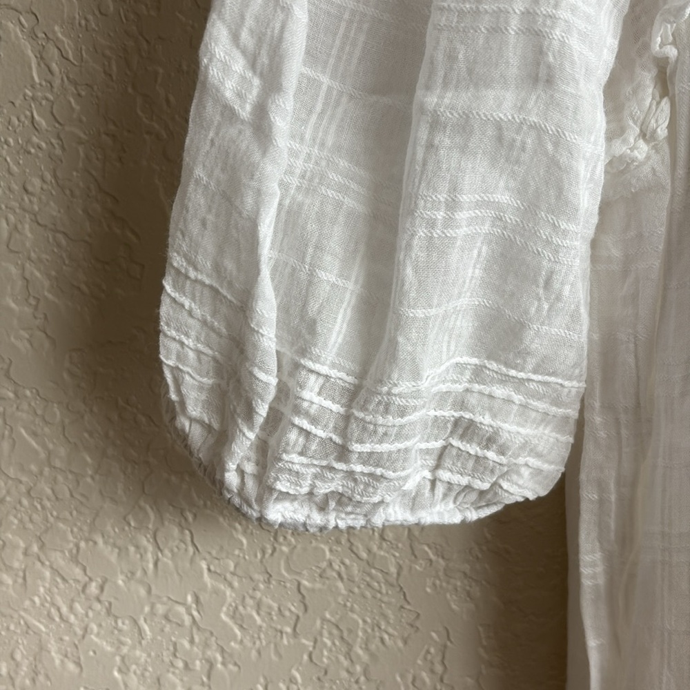 White Ruffled Button-Down Dress - image 3